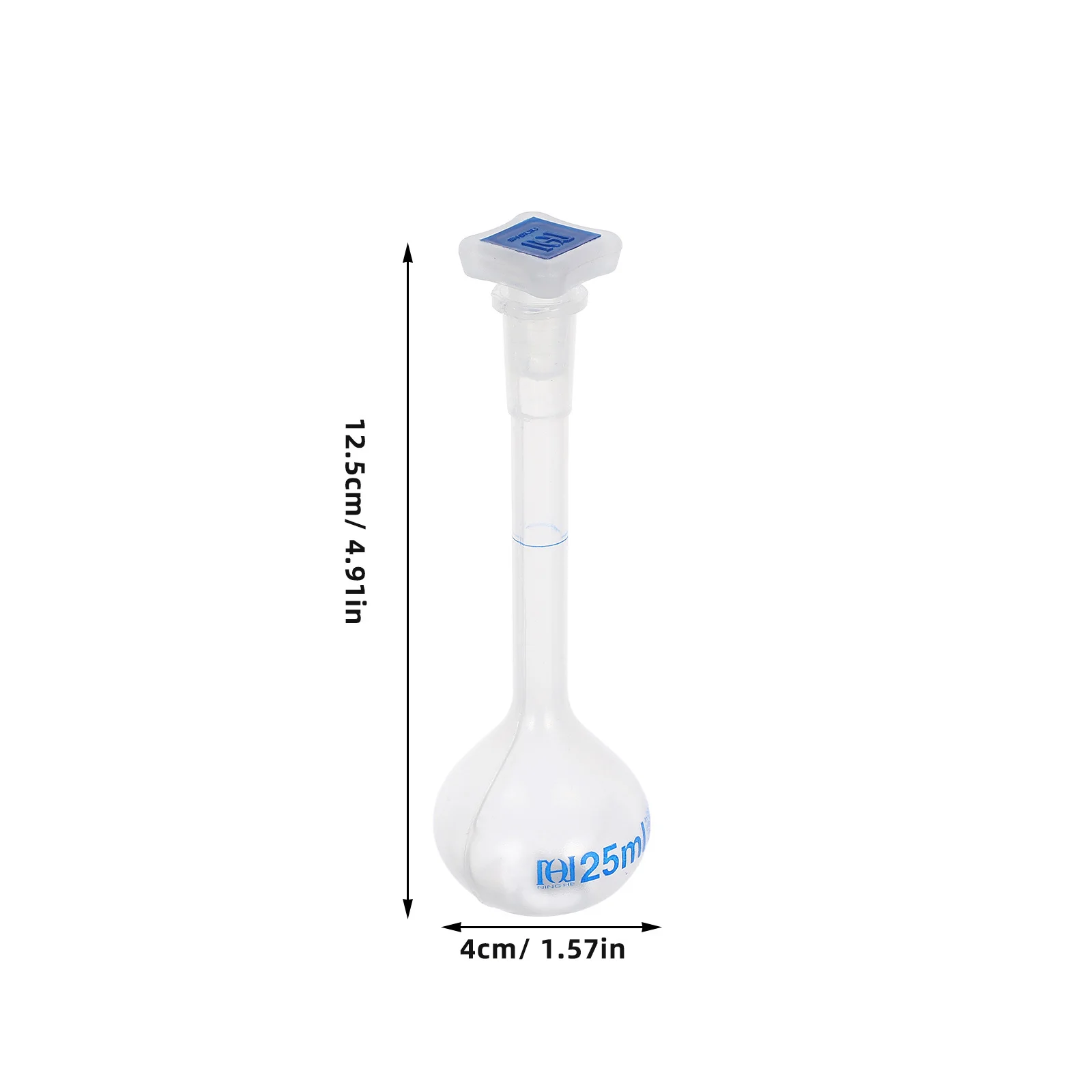 Transparent Plastic Volumetric Flask 25ml Science Reagent Bottle for Chemical Analysis Biology Experiments Lab Equipment