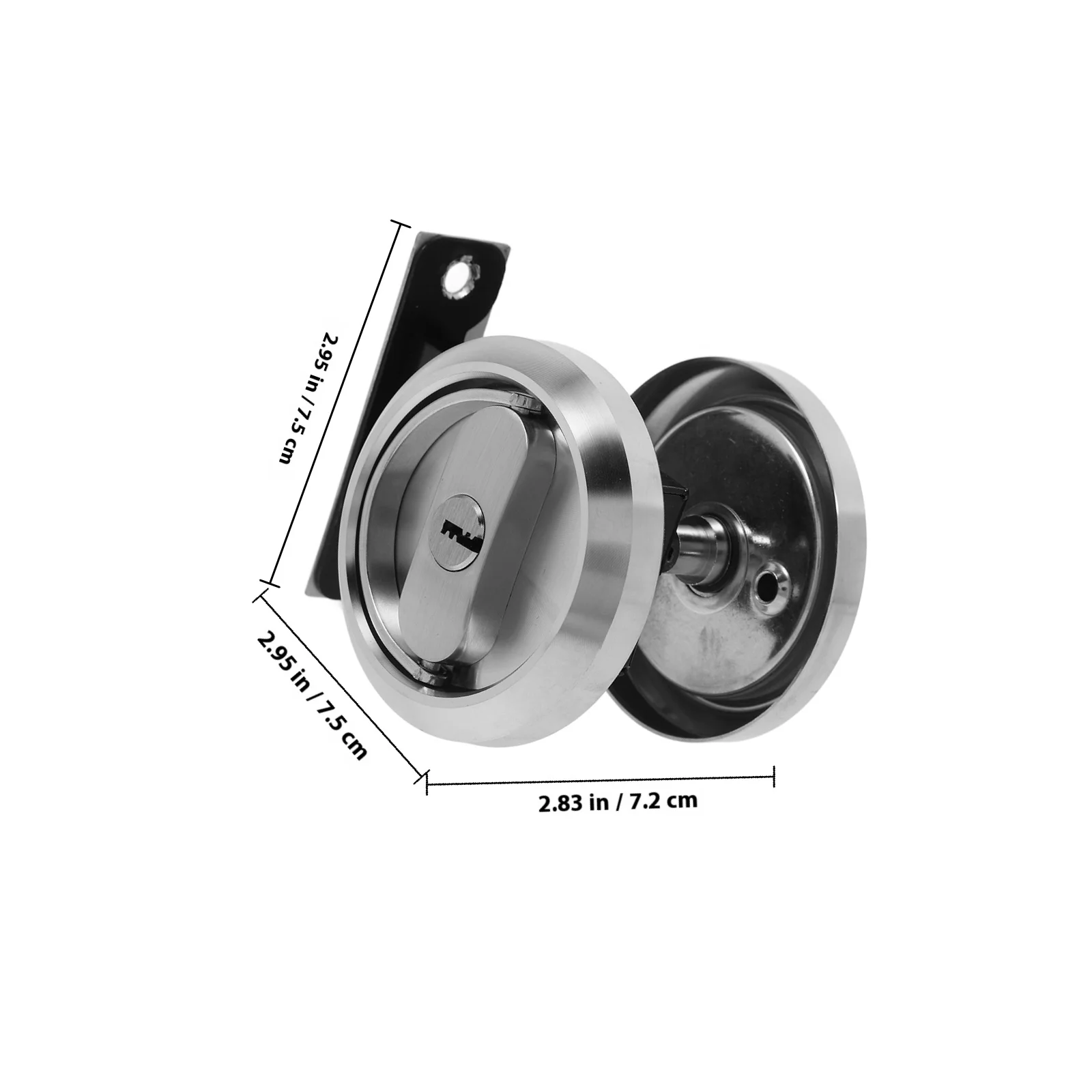 ユニバーサル隠しドアロック 304ステンレス鋼製 室内ドア用 ポケットドア プライバシーロック 簡単設置 穴あけ不要