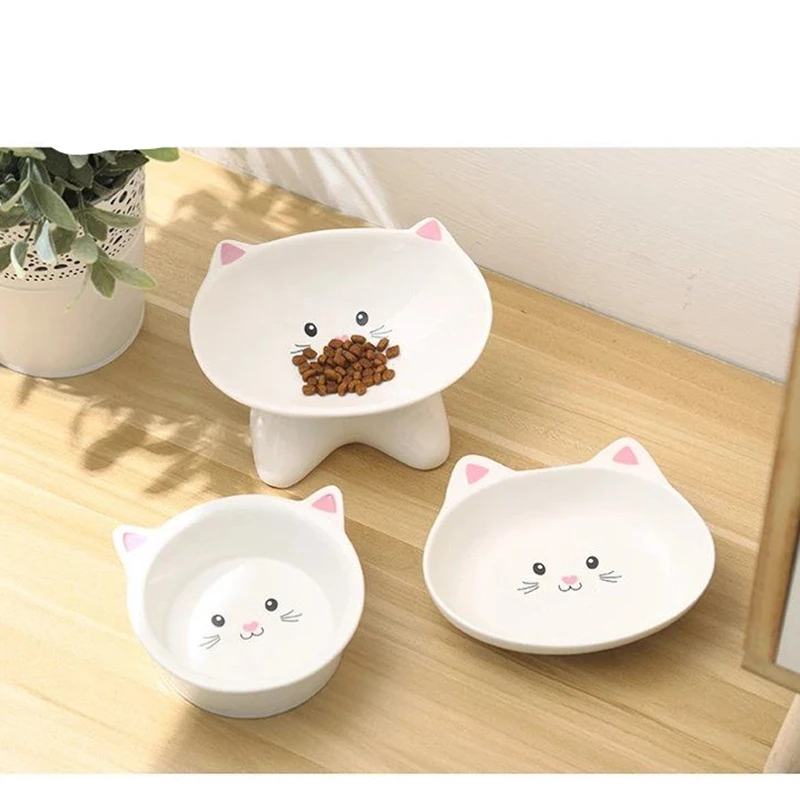 New Cute Patterns Ceramic Pet Bowl Cute Cat Bowl Water Basin Dog Pot Pet Drinking Eat Bowl Round Ceramic Bowl Feeders