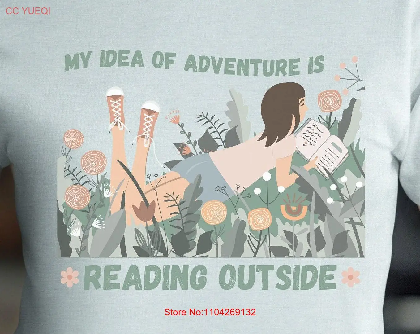 Fun Reading Outside Adventure T shirt for Avid Reader Bibliophile Specialist Librarian or Book Lover