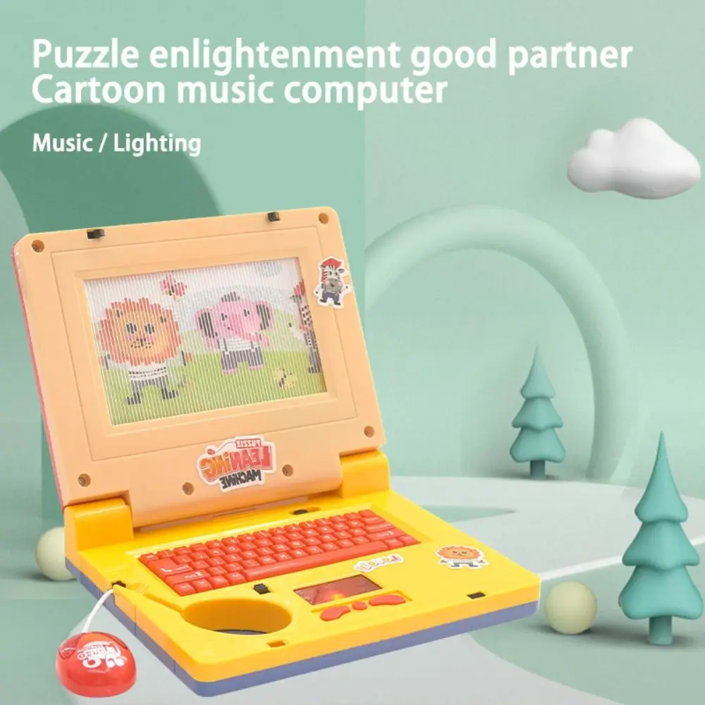 1 Set LED-Laptop zum Lernen von Kindern, multifunktional, mit Musik, elektronische Lernmaschine, beweglicher Bildschirm, hohe Simulation