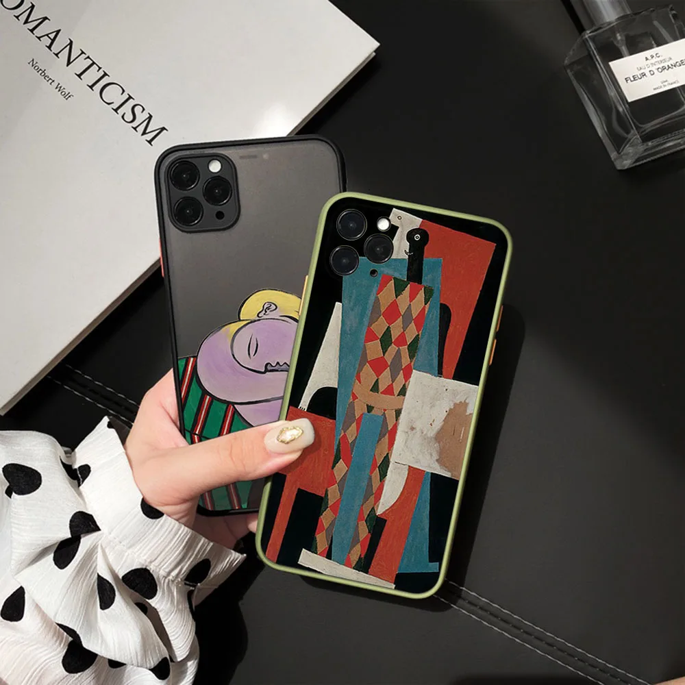 Picasso Painting For iphone 15 15ProMax 15Plus 14 13 12 11 Pro Max X XS XR 7 6 8 Plus SE 15Pro Frosted Translucent Phone Case