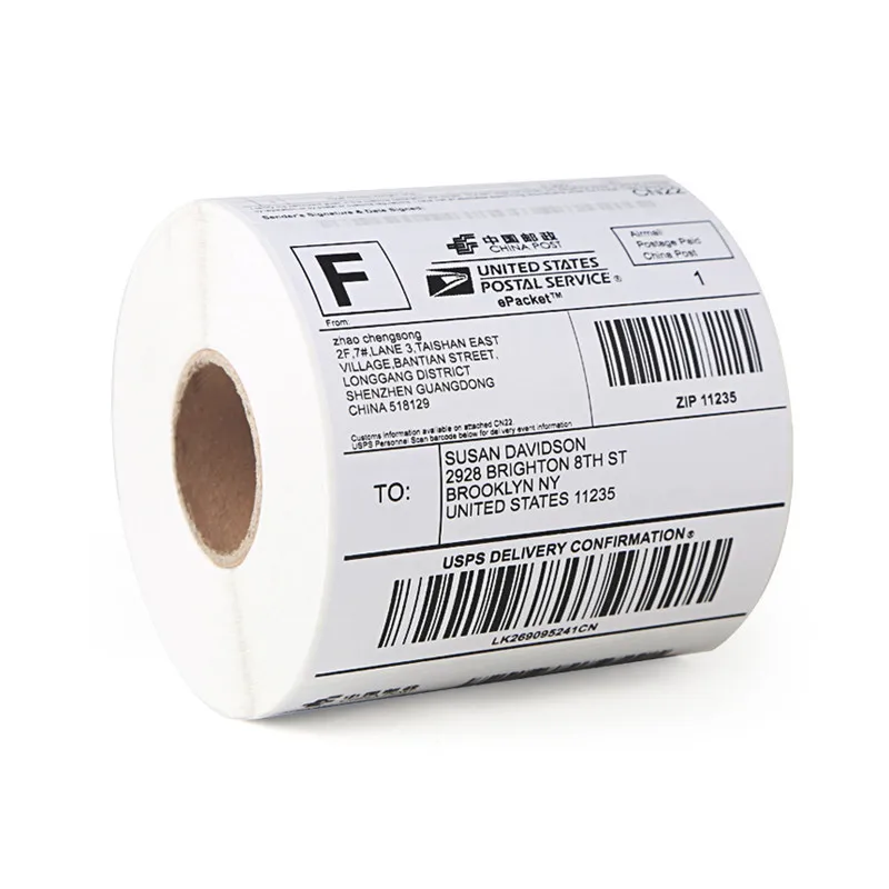 4x6 three proof thermal folding adhesive sticker shipping label 100x150mm express logistics waybill label paper 500 sheets