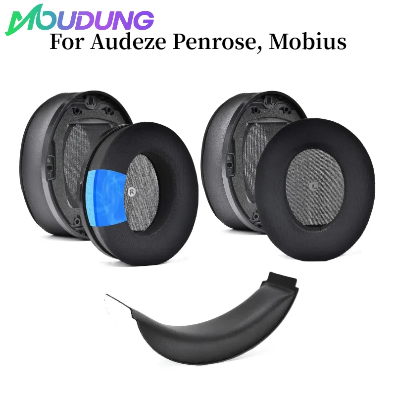 

MOUDUNG Replacement Cooling Gel Earpads Headband for Audeze Penrose, Mobius Headphone Earmuffs Ear Cover Cushion Headset