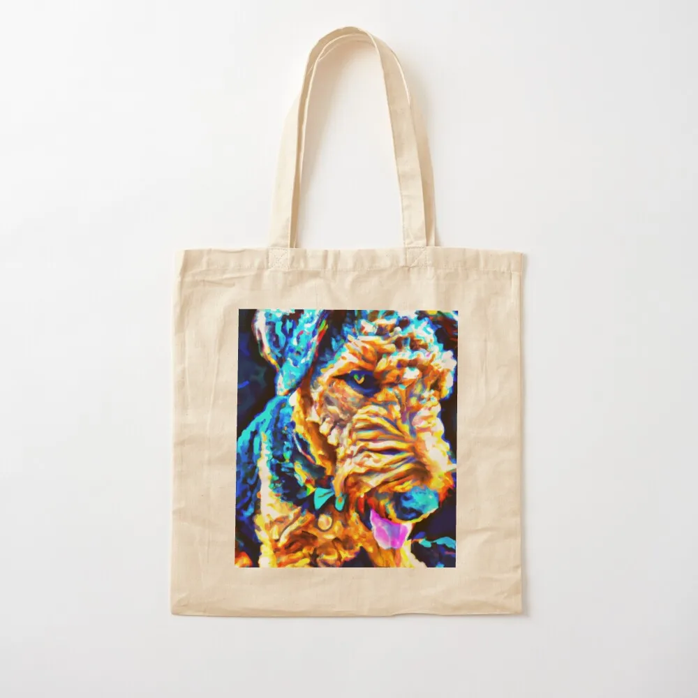 

Airedale Terrier Dog Pop Art 1 Tote Bag Women's beach bags Large bags for women Beach bag woman shopping bag Canvas Tote