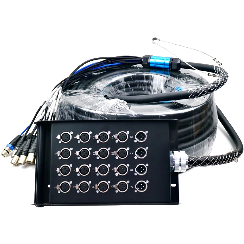 Manufacturer Audio Video OEM Professional 16/20/24/32 Channel Multicore XLR Audio Snake Cable With XLR Connector PVC Jacket