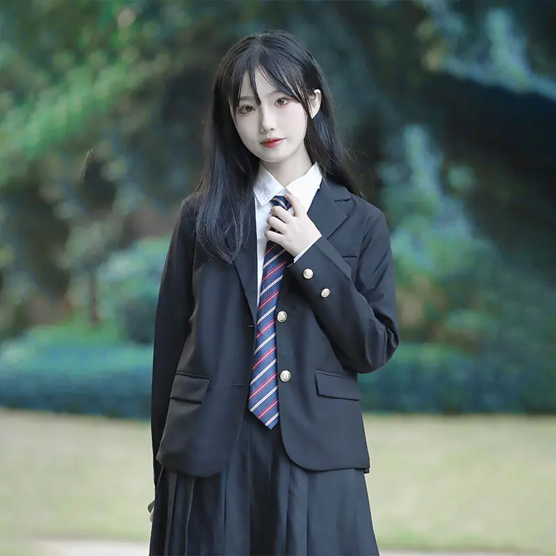 Preppy Style School Clothes Girl Boy Blazer Students DK JK Black Suit Jackets Coat Women Men Japanese School Uniform Cardigan