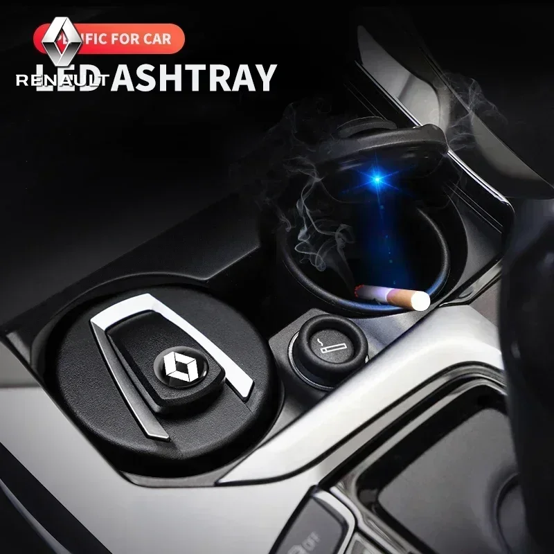 Portable Car LED Ashtray Auto Ashtray Cigarette Ash Holders Cup For Renault Clio Captur Megane Kadjar Talisman Trafic Sandero