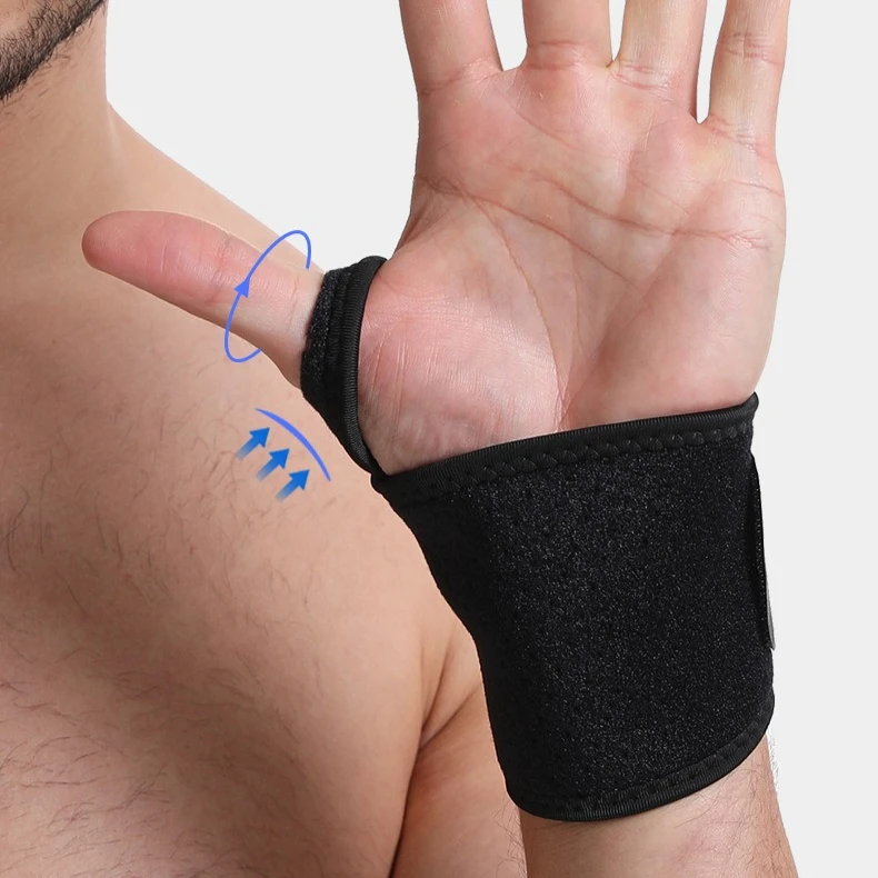 1pc Sport Adjustable Wrist Brace Thumb-wrap Wristband Thin Breathable Fitness Suitable Both Right Left Hand for Adult Free Size