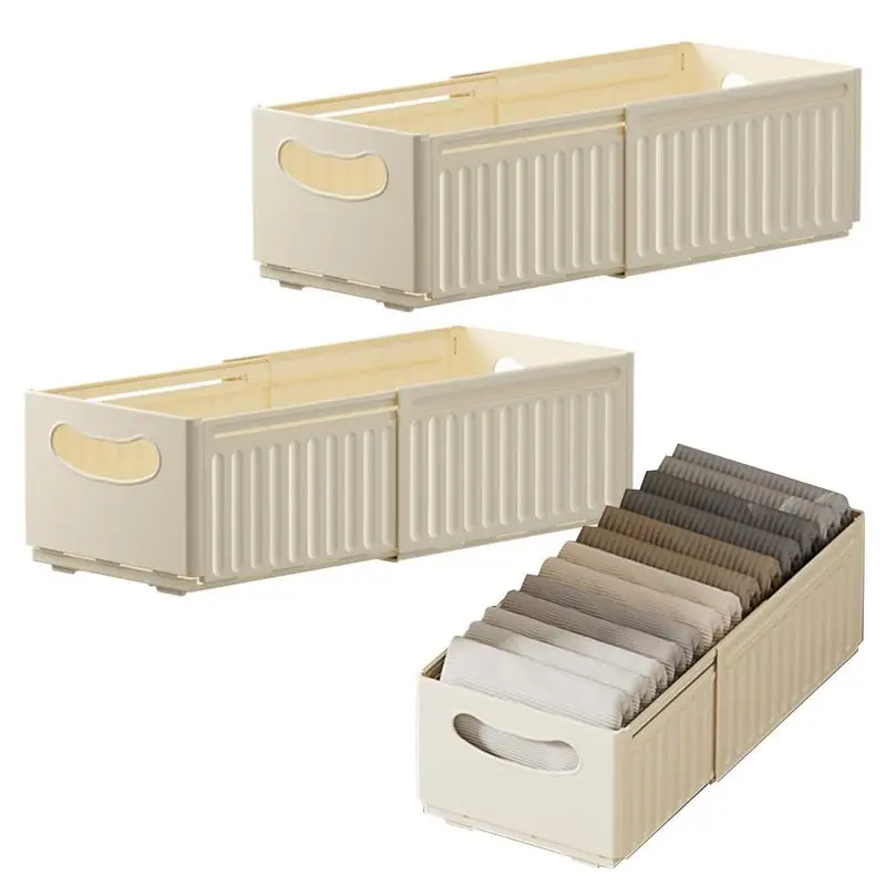 Retractable Drawer Storage Box 3pcs Stackable Kitchen Organizers Adjustable Cabinet Storage Box Bathroom Storage Solutions Multi