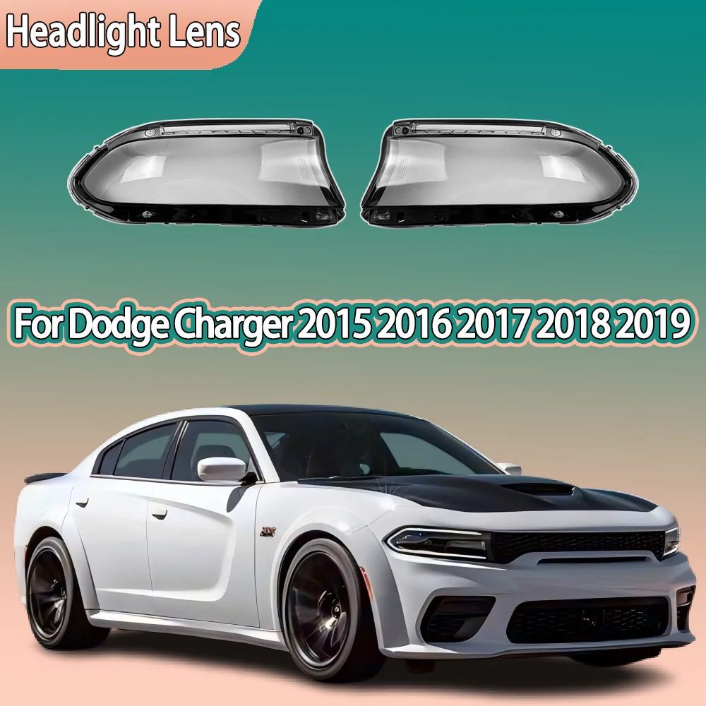 

Car Front Lights Cover For Dodge Charger 2015 2016 2017 2018 2019 Glass Headlight Case Headlight Lens Cover Car accessories