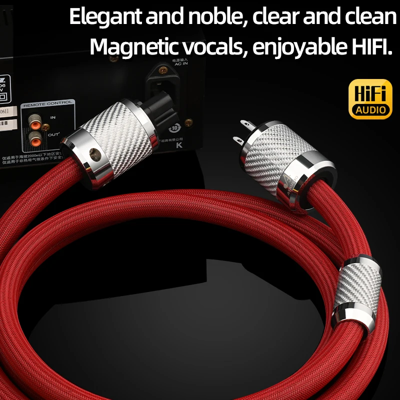 ATAUDIO HiFi 6N Sterling Silver Power Cable High-end Audiophile Power Cord with EU/US /AU Plugs for Power Filter DAC Amplifier