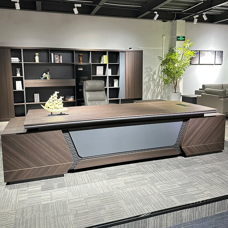Office boss desk President desk Large manager Office desk and chair combination