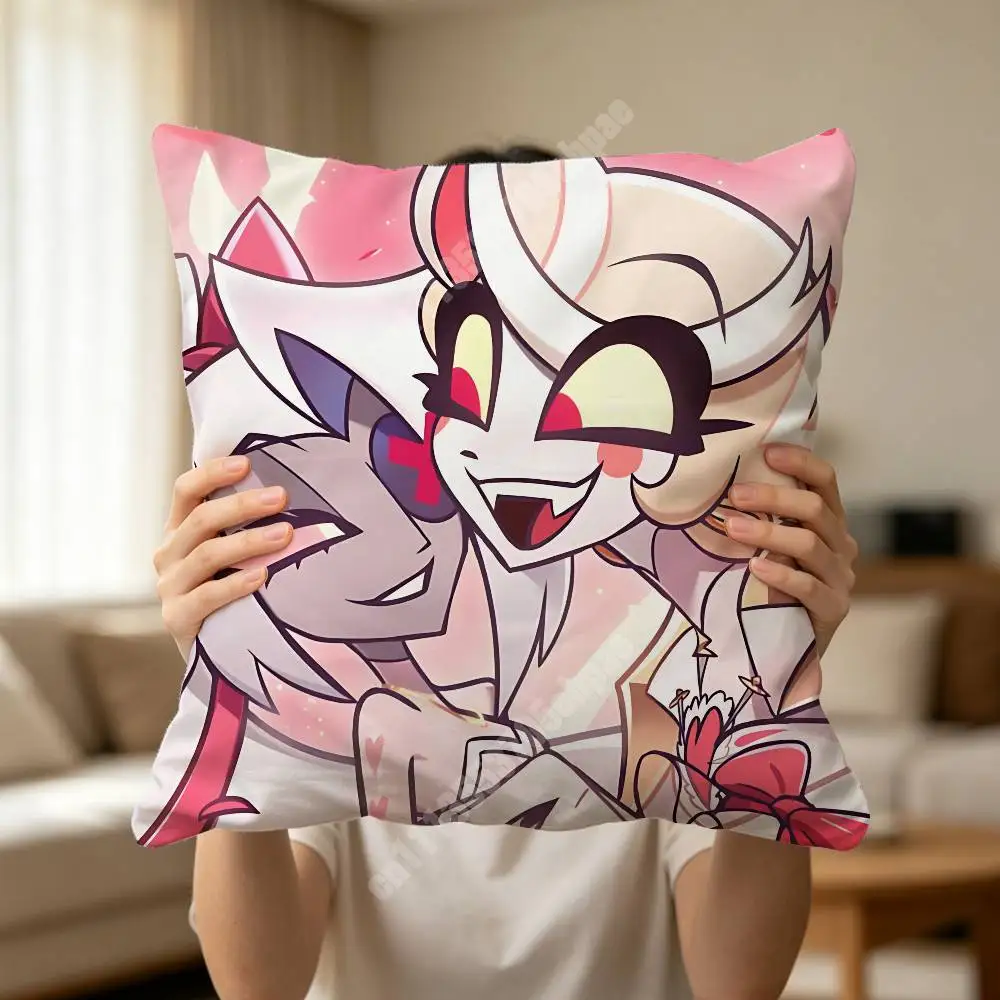 H-Hazbin H-Hellaverse Charlie Vaggie Pillow Cover Cushion Case Sofa Couch Modern Apartment Decor Family Furnishing