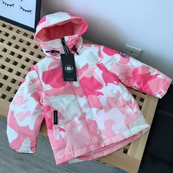 Girls Down Cotton Coat Jacket Outerwear 2022 Sport Warm Plus Thicken Velvet Winter Autumn Children's Clothing