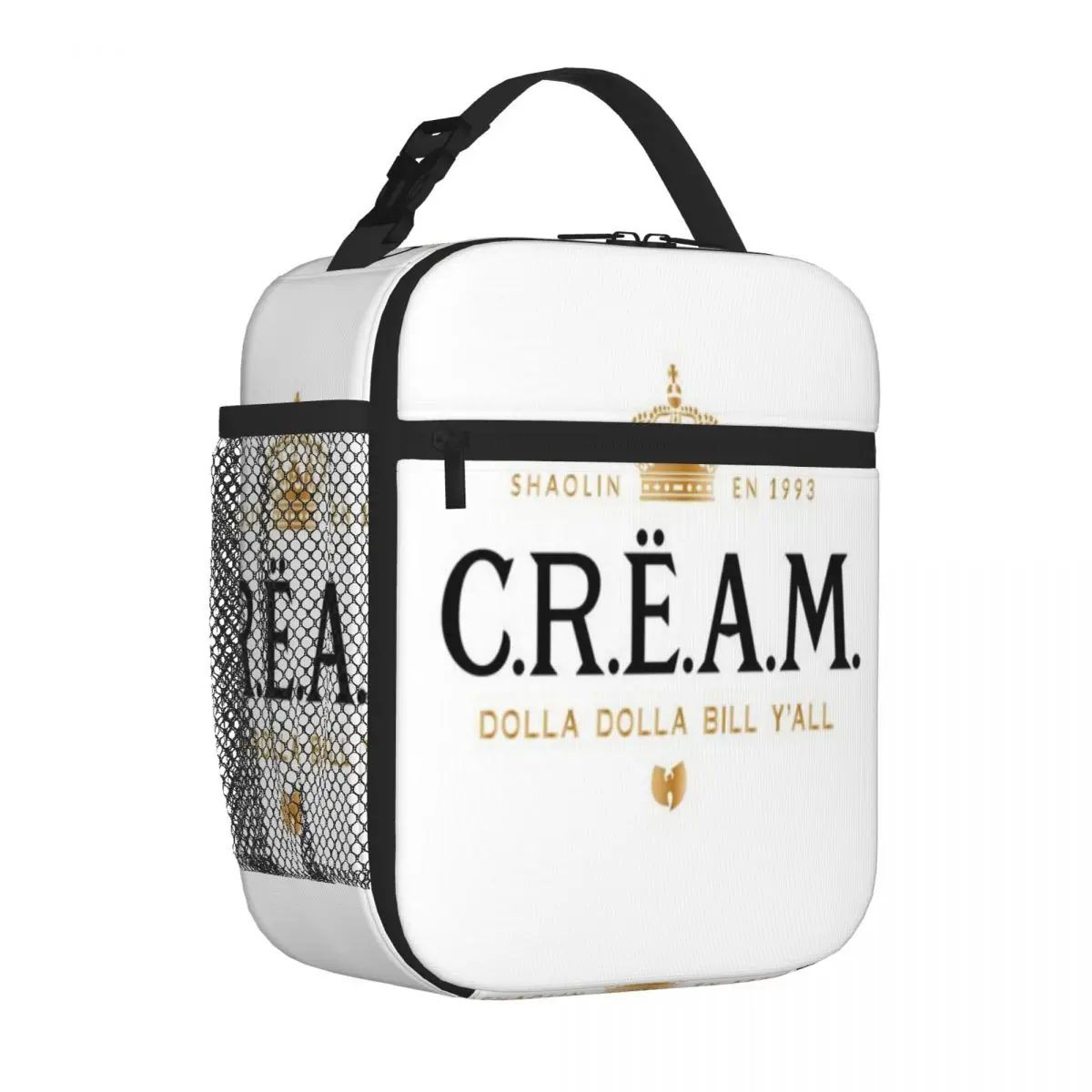Bestselling Cream Dolla Dolla Bill Hip Hop T-Shirt Double Deck Reusable Lunch Bag Urban Commute Canvas Lunch Bag