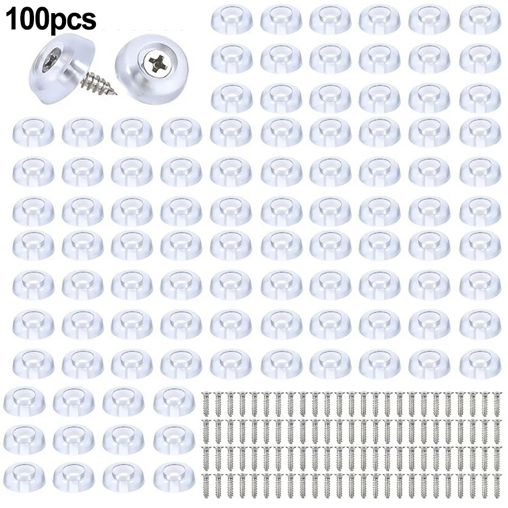 

Non-Slip Chopping Board Rubber Feet With Stainless Steel Screws Furniture Hardware Transparent Mats Non-slip Rubber Mats
