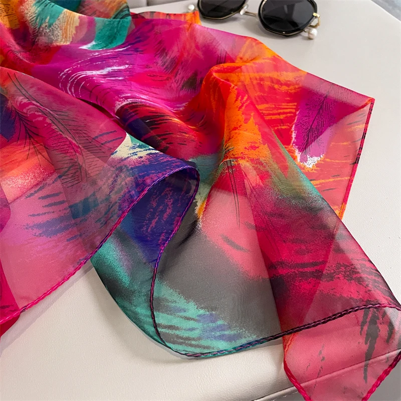 New Design Brand Scarf Fashion Small Broken Floral Bubble Chiffon Shawl Spring Autumn Wrap Hijabs Lady Pashmina Foulards Bandana