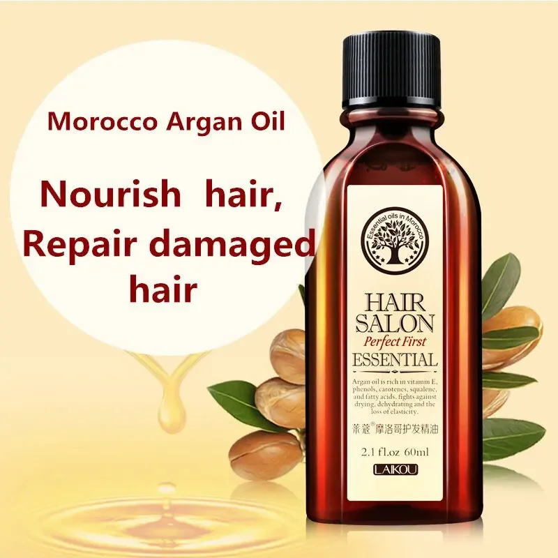 

Morocco Argan Oil Hair Care Keratin for Straightening PURE Glycerol Nut Oil Hairdressing Hair Mask Essential Oil 60ml Product