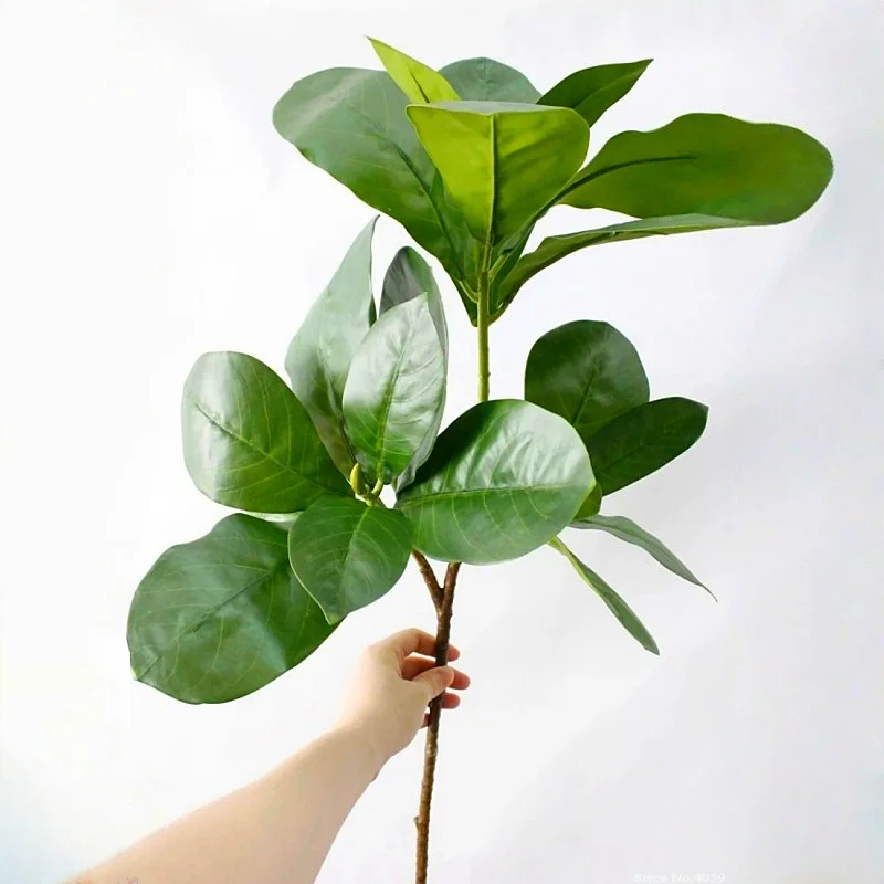 

87cm3 Fork Artificial Rare Banyan Tree Branch Green Fake Tropical Palm Tree Plants Indoor Plastic Potted Home Shop Office Decor