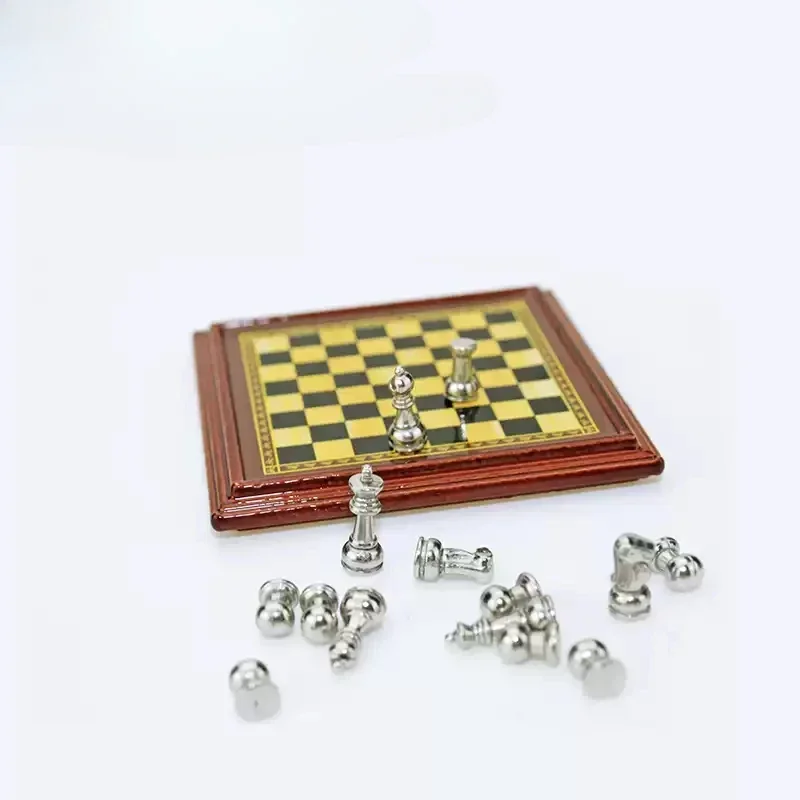 1/6 Scale Mini Chess Model ChessTable Non-magnetic Chess Model for 12'' Action Figure Doll Soldier Scene Accessories Decoration