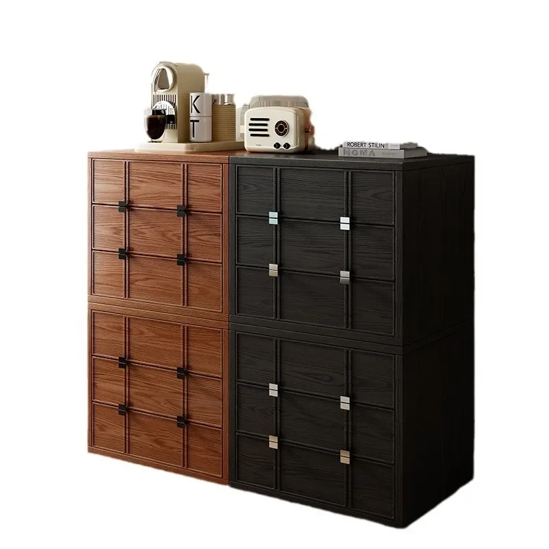 Medieval style solid wood card door cabinet combination cabinet living room storage ancient bedroom bedside table locker