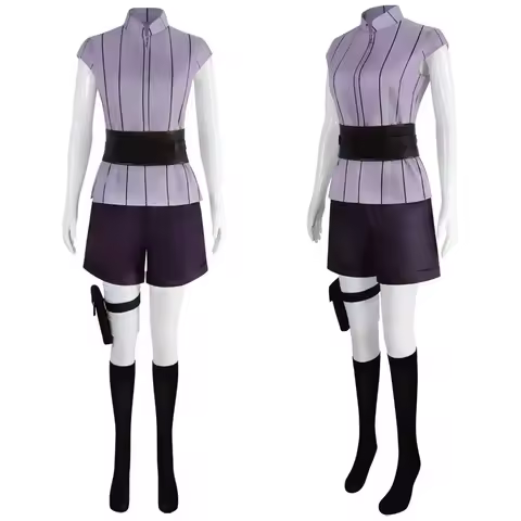 Anime Hyuga Hinata cosplay costume women's Halloween carnival party set purple long cute wig performance costume