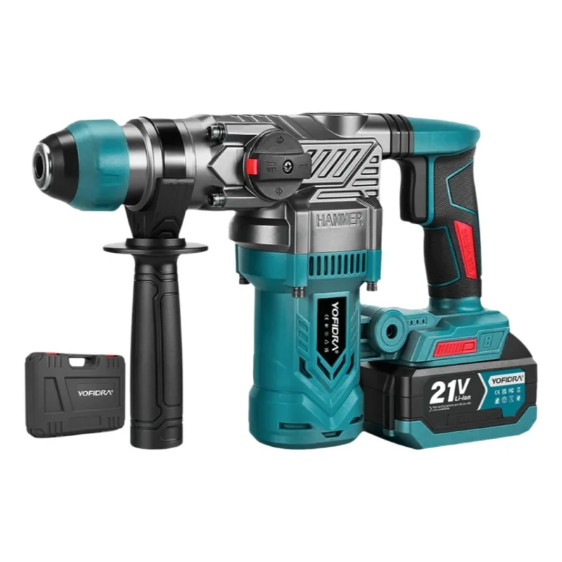 YOFIDRA 2200W Bürstenloser Elektrohammer Schlagbohrmaschine 26MM Multifunktions-Schraubendreher Rotationswerkzeug für Makita 21V Akku