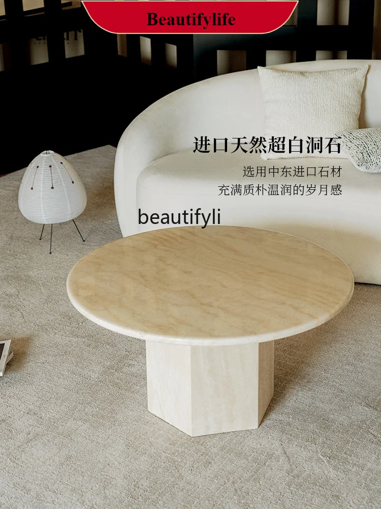 

Tea Table/Retro Coffee Table B & B Tea Table Combination over White Travertine Art Side Table G1218