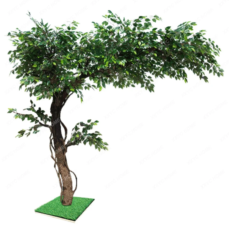 Artificial Tree Rattan Simulation Banyan Tree Shooting Props Green Plant Solid Wood Living Room Display Fake Imitative Tree