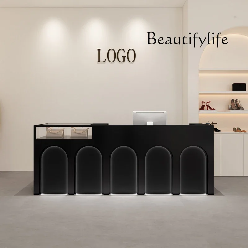 Pequeño bar Salón de belleza Joyería Mostrador de recepción Ropa simple Tienda del comprador Página de caja Salón de uñas