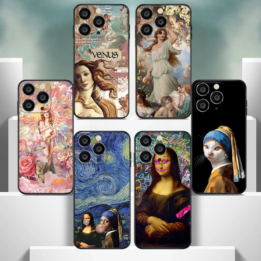 IQ-41 Venus Mona Lisa Soft Case For VIVO V23E V23E V25 PRO V25E V27 V27E V29 Y01 Y02 Y02S Y17S Y21T Y22S Y35 Y36