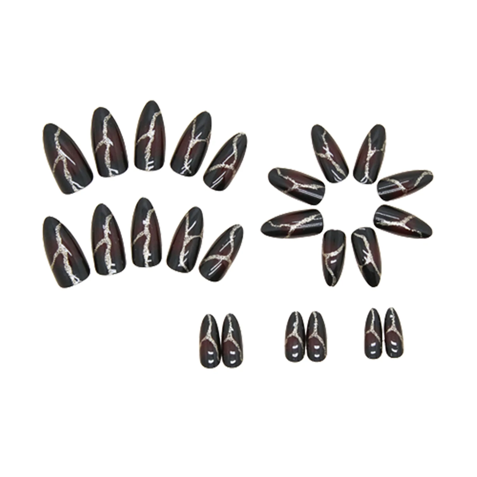 Dark Red Medium Artificial Nails Environment Friendly ABS Resin Material Nails for Professional Nail Salons