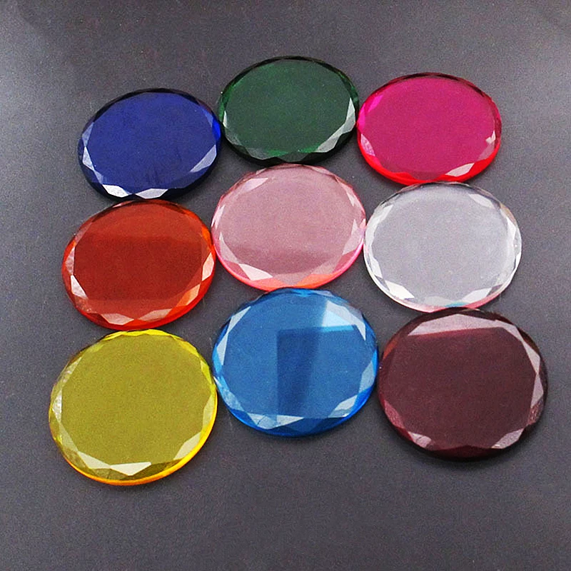 1pcs Round Crystal Jade Stone Holder Colorful Eyelash Extension Glue Adhesive Stereo Glass Pallet Grafting Makeup Tools