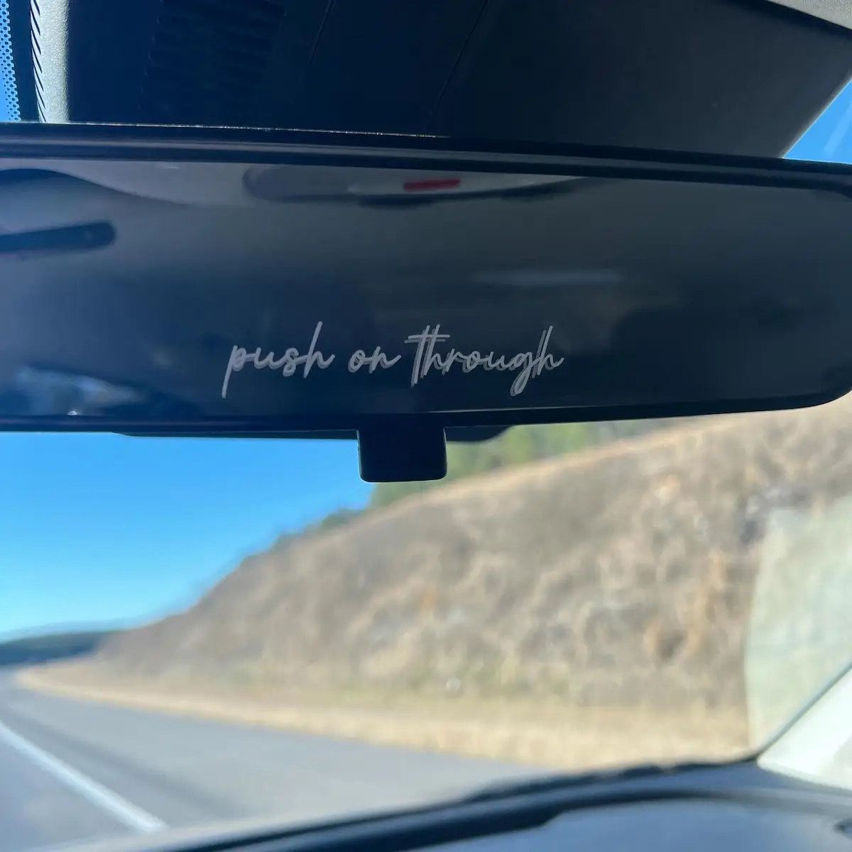 Push On Through Words Car Rear Mirror Stickers and Decals,die Cut Waterproof Decoration Accessories