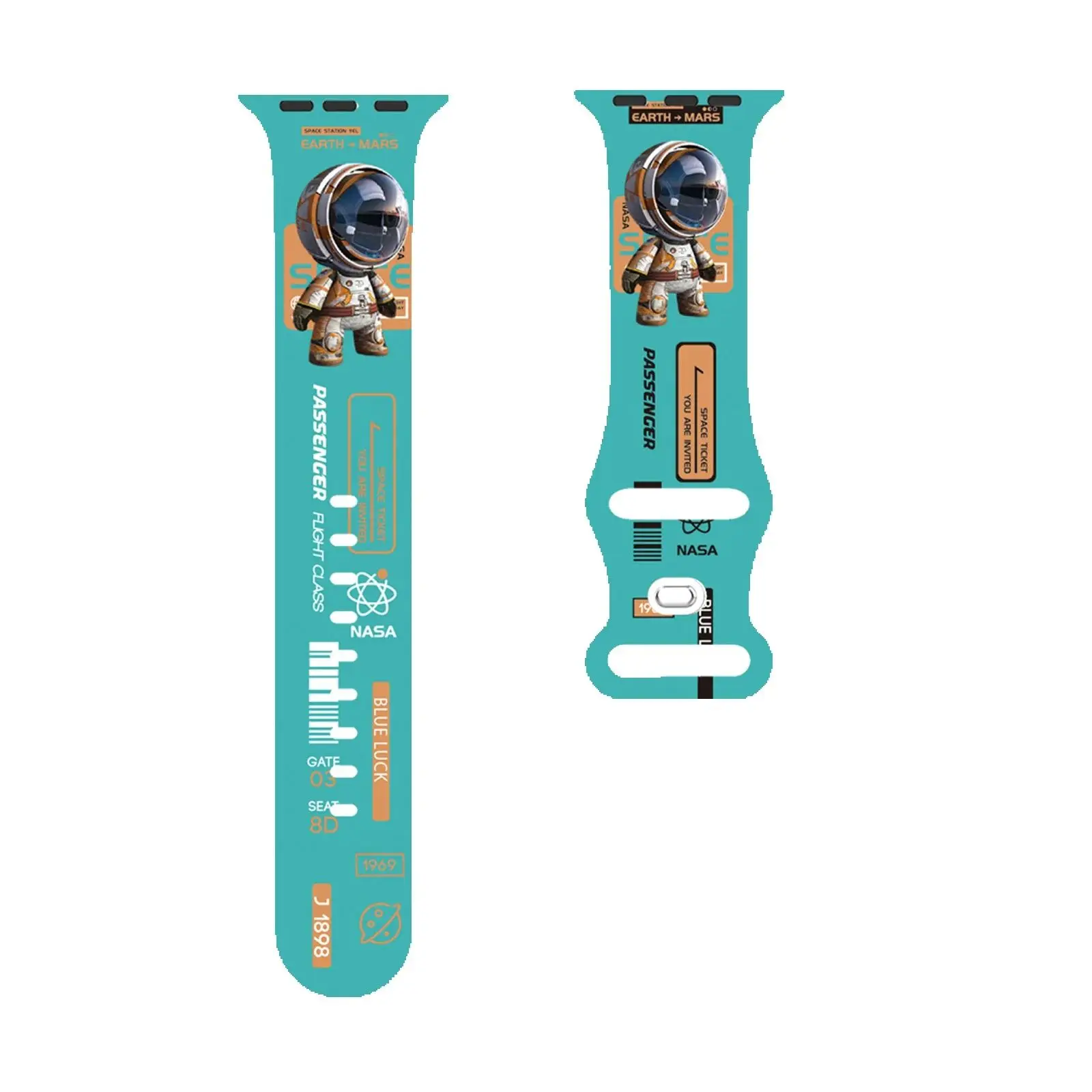 

Astronaut printed strap for Apple Watch 10 9 8 7 Silicone Band Replaceable Bracelet for iWatch 46mm 44mm 42mm 41mm Watch