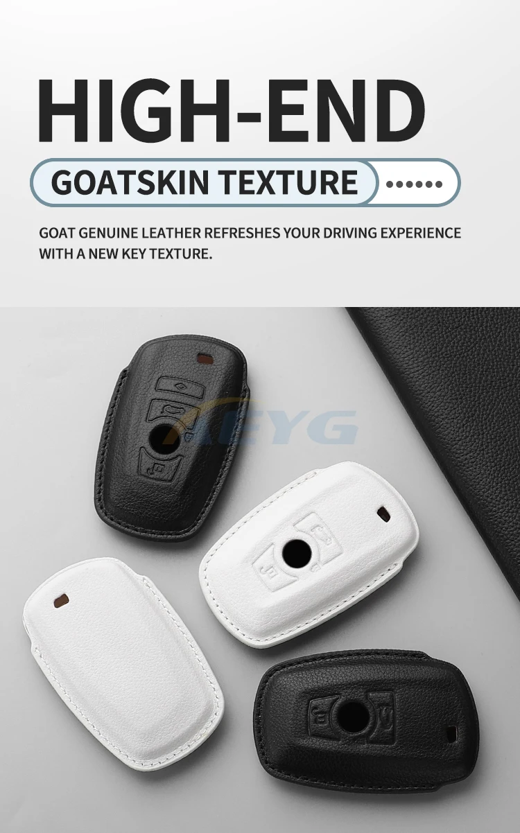Leder-Autoschlüsselhülle für BMW F20 F30 G20 F31 F34 F10 G30 F11 X3 F25 X4 I3 M3 M4 1 3 5 Serie Schlüsselanhänger – Detail 1