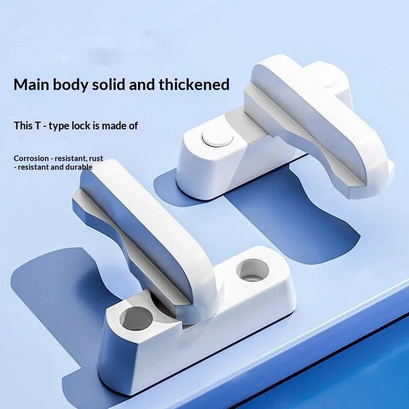 Aluminum Alloy T-Shaped Side-Hung Lock for Doors And Windows Window Latch Hasp Anti-Theft Door And Window Accessories