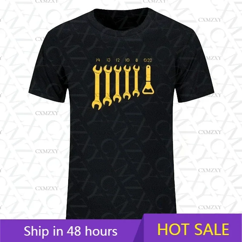 T-shirts pour hommes en coton à manches courtes, à motifs amusants (vis, clés, outils de mécanicien, réparation automobile, ingénieur)