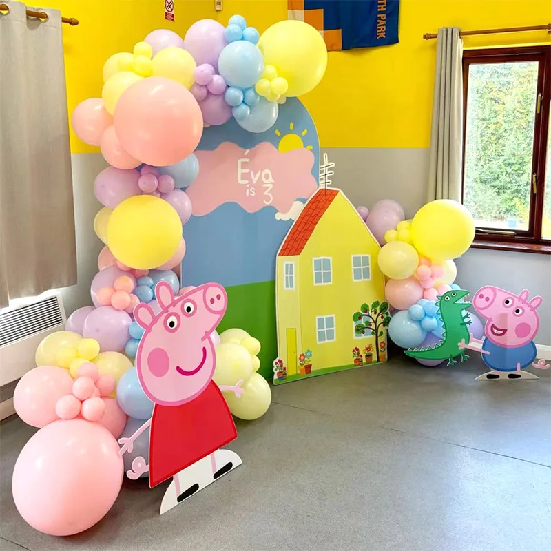 1 Juego de Globos de Aluminio de Peppa Pig, Kit de Guirnalda de Globos de Látex, Globos con Números, Decoración para Fiestas de Cumpleaños y Baby Shower, Regalos y Juguetes