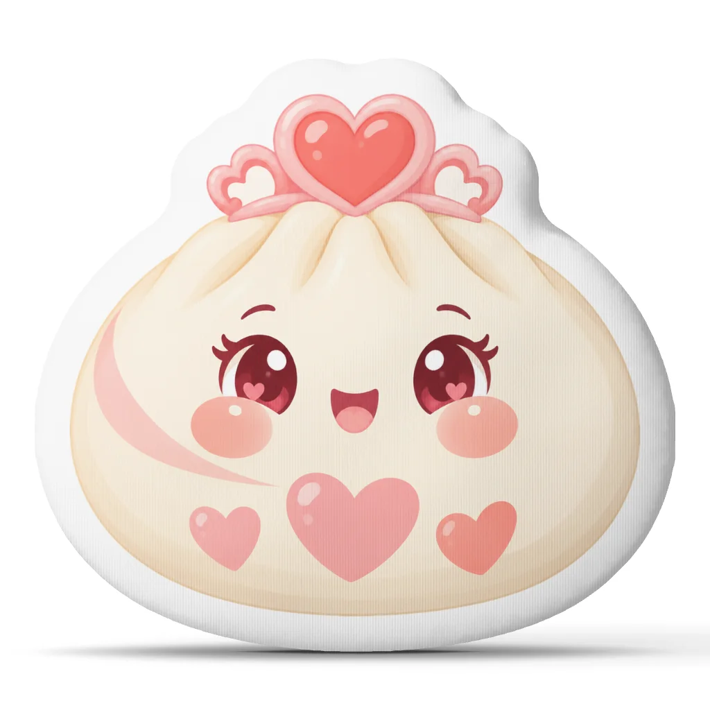 Princess Bao Dumpling Pillow Cute Pink Heart Crown Plush Stuffed Cushion Kawaii Throw Pillow Birthday Gift Home Decor Sofa