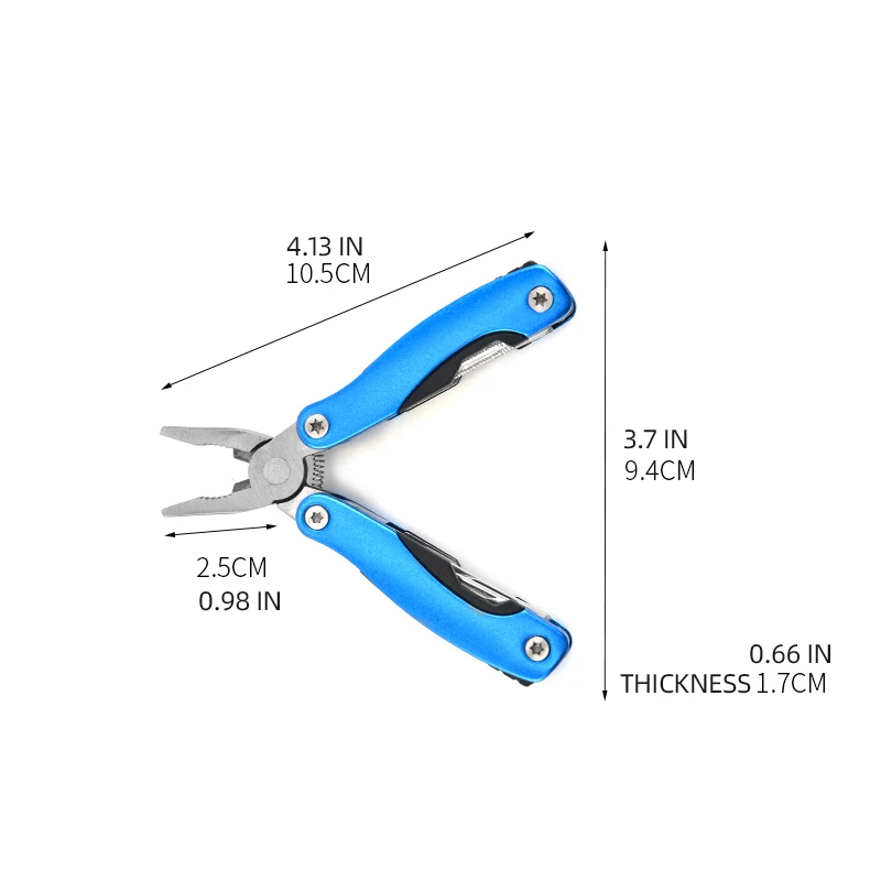 Stainless Steel Multi Tools ，Pliers Pocket Knife with Heavy Duty Pliers Replaceable Bits Multitools for Outdoor, Survival, Hikin