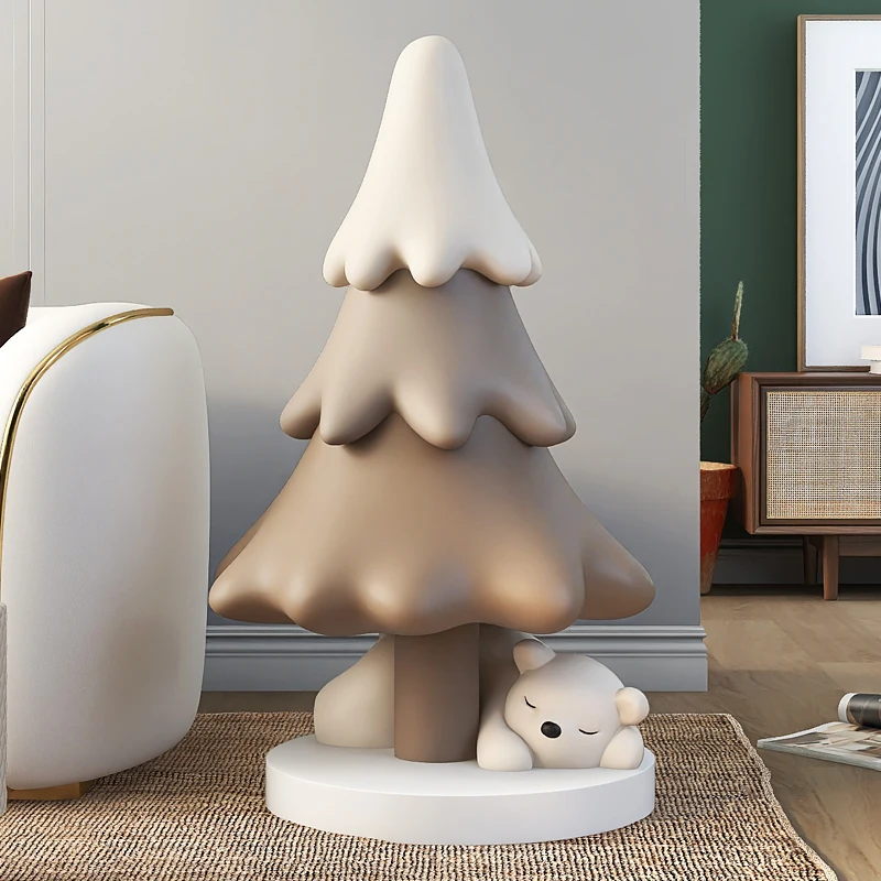 

Christmas tree floor-to-ceiling ornaments, living room TV cabinet, sofa, home furnishings