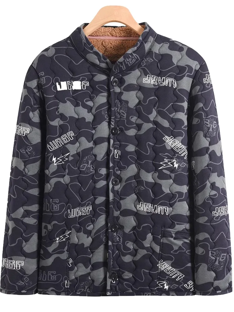 

Thiened Fce Winter Jaet for Men Warm Anti-Cold Cotton Coat Large Size Inner Wear Faionable Urban Sle Busin Casual