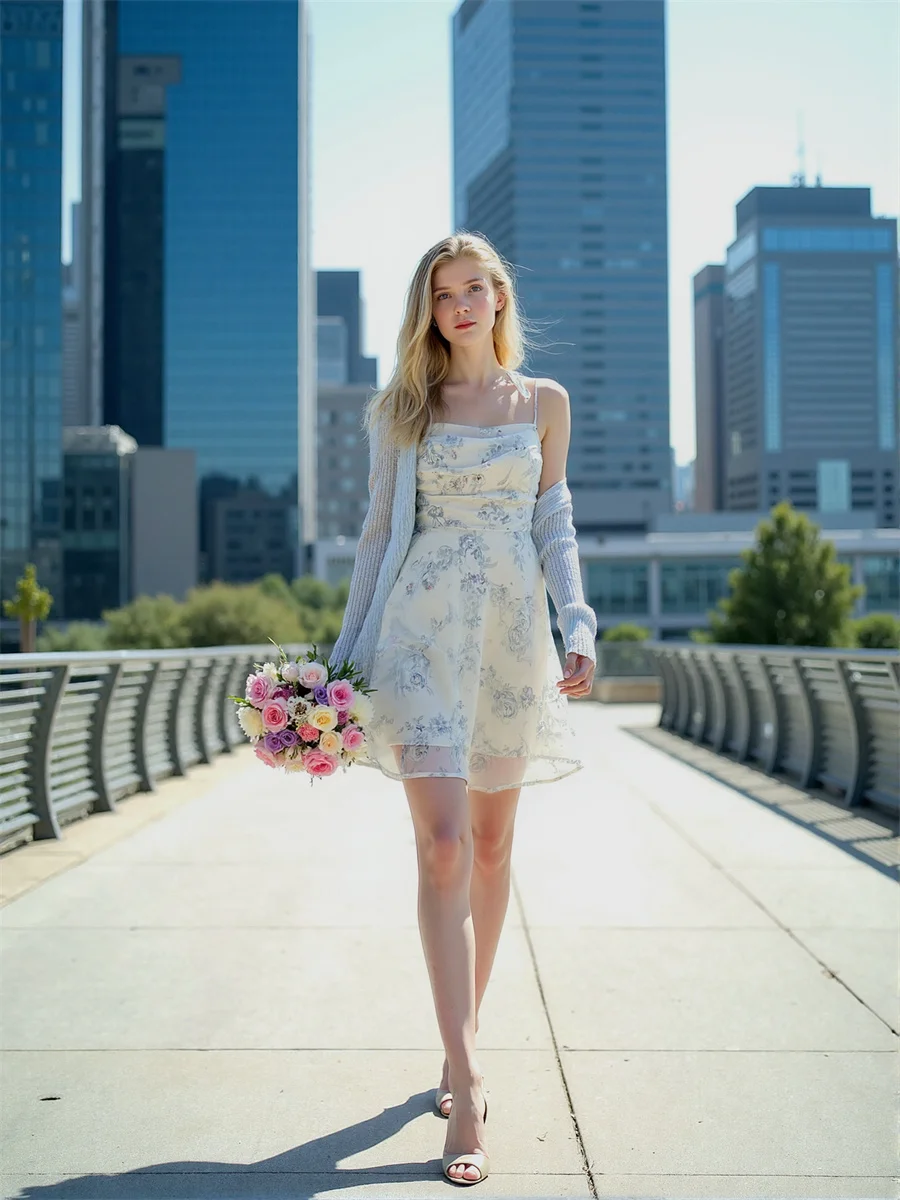 فساتين شيفون صغيرة مُزينة بنقشة الزهور باللون الأزرق السماوي للنساء عتيقة من Preppy Academia المحكمة الفرنسية الأدبية الفنية الأنثوية الكلاسيكية الأنيقة