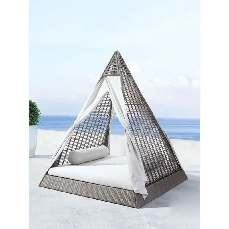 Outdoor sofa bed, seaside beach swimming pool large bed