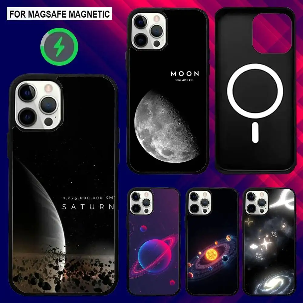 

Moon Galaxy Universe Phone Case For iPhone 16e,16,15,14,13,12,11,Plus,Pro,Max,Mini Magsafe Magnetic Wireless Charging