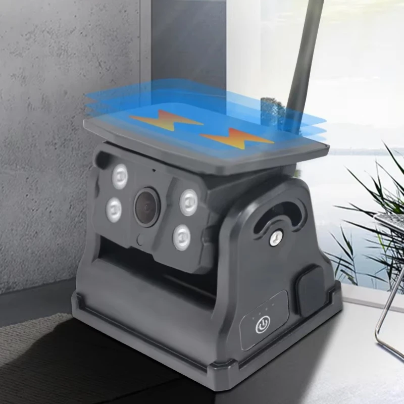 Wireless high definition solar panel 300m wireless bus truck RV car DVR front and rear view camera