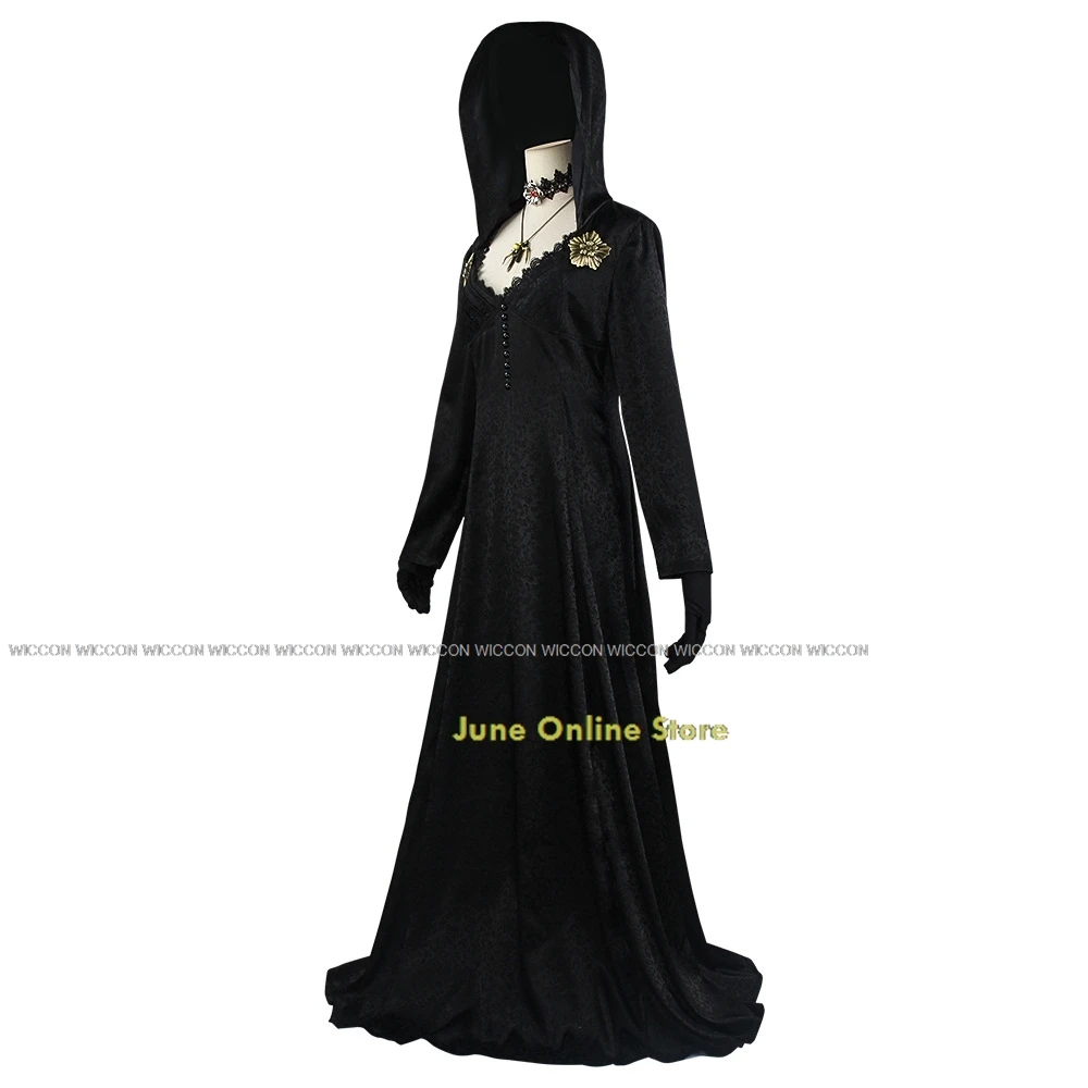 Alcina Dimitrescu Cosplay Costume Gown Dress Resident Village Horror Style White Dress Women Halloween Evil Cosplay Scary Outfit