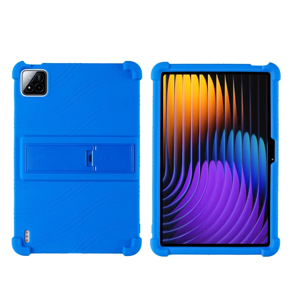 Para funda Xiaomi Pad 7 Pro y Pad 7 de 11,2 pulgadas, funda con soporte ajustable de silicona para evitar colisiones para niños